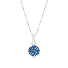 Load image into Gallery viewer, Sterling Silver Round Blue Zirconia Pendant