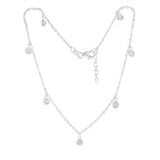 Sterling Silver Zirconia Charm 27cm Anklet