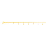 Sterling Silver Gold Plated Simulated Pearl Charm 19cm Bracelet