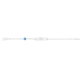 Sterling Silver Evil Eye ID 16cm Bracelet