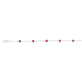 Sterling Silver Red Zirconia 19cm Bracelet