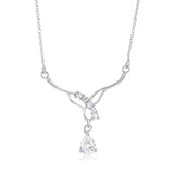 Sterling Silver Zirconia Fancy Pendant On Chain