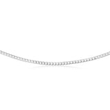 Sterling Silver Curb Beveled 55cm Chain