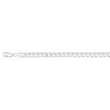 Sterling Silver Curb Beveled 23cm Bracelet