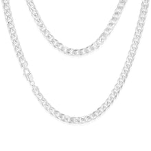 Load image into Gallery viewer, Sterling Silver Curb Beveled 55cm Chain