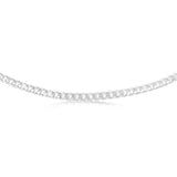 Sterling Silver Curb Beveled 55cm Chain