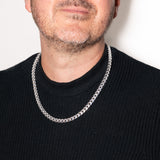 Sterling Silver Curb Beveled 55cm Chain