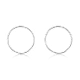 Sterling Silver Plain 14mm Sleeper Earrings