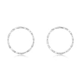 Sterling Silver Diamond Cut 15mm Sleeper Earrings