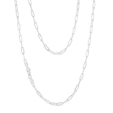 Sterling Silver Textured Paperclip 60 Gauge 50cm Chain