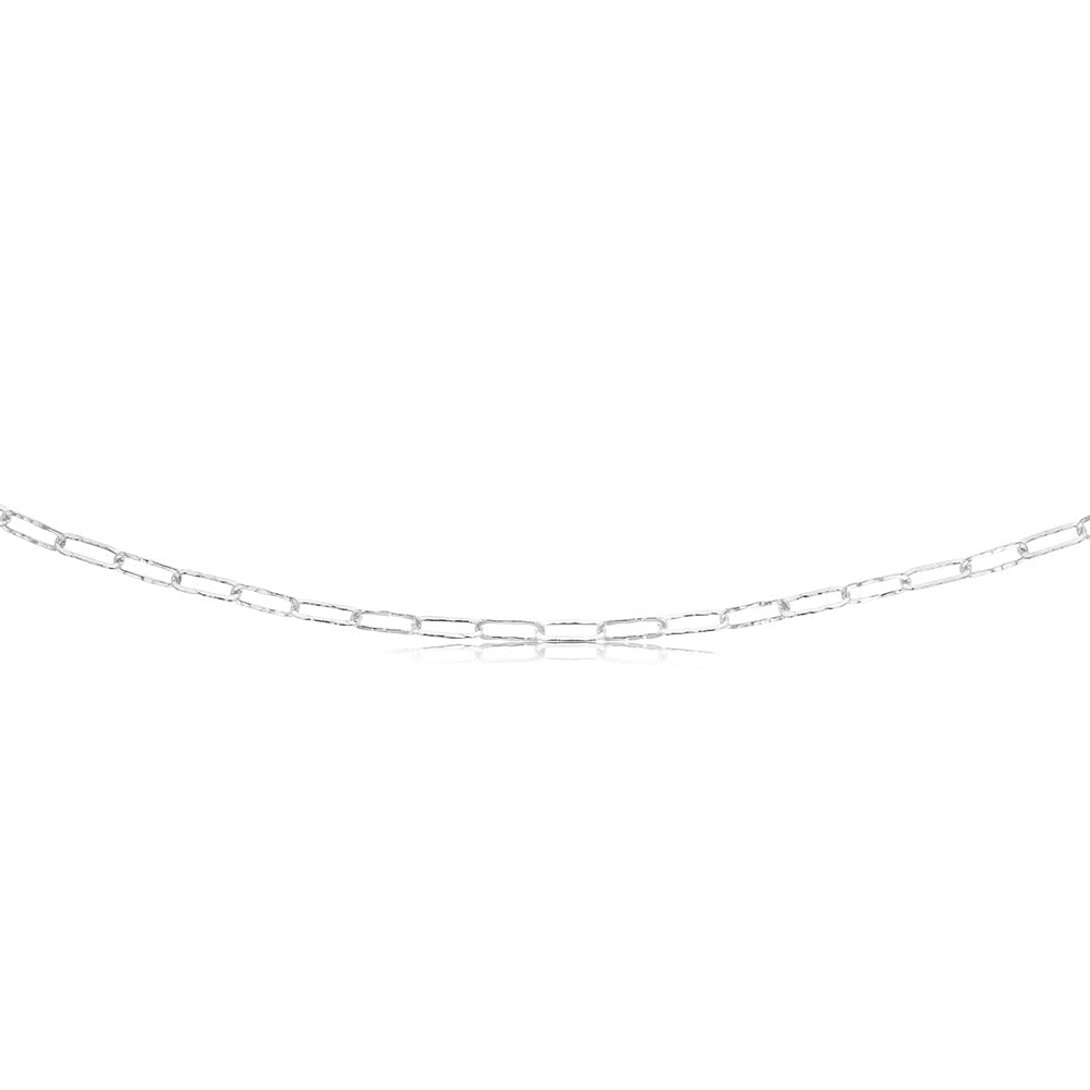 Sterling Silver Textured Paperclip 60 Gauge 50cm Chain