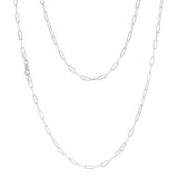 Sterling Silver Textured Paperclip 60 Gauge 60cm Chain