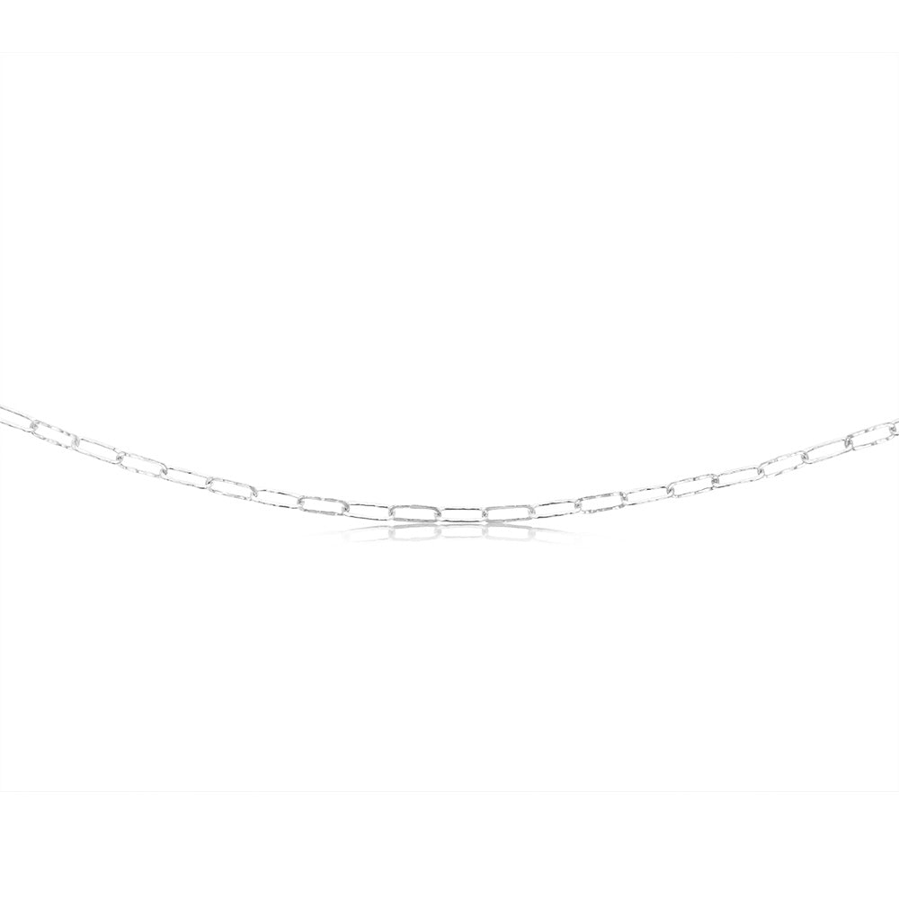 Sterling Silver Textured Paperclip 60 Gauge 60cm Chain