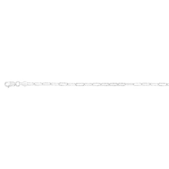 Sterling Silver Textured Paperclip 60 Gauge 19cm Chain