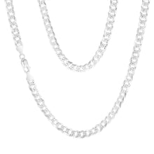 Load image into Gallery viewer, Sterling Silver Beveled Fancy Curb 160 Gauge 50cm Chain