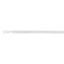 Load image into Gallery viewer, Sterling Silver Beveled Fancy Curb 160 Gauge 19cm Bracelet