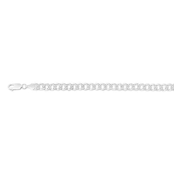 Sterling Silver Beveled Fancy Curb 160 Gauge 19cm Bracelet