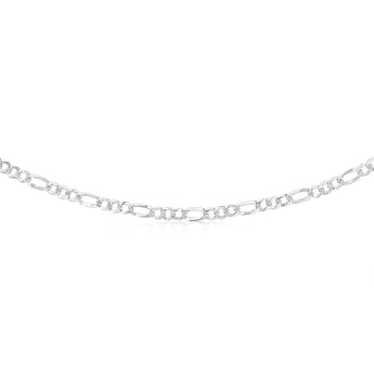 Sterling Silver Beveled Fancy 1:3 Figaro 160 Gauge 45cm Chain