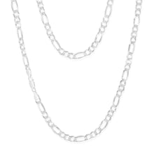 Load image into Gallery viewer, Sterling Silver Beveled Fancy 1:3 Figaro 140 Gauge 50cm Chain