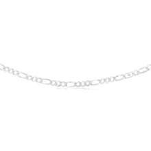Load image into Gallery viewer, Sterling Silver Beveled Fancy 1:3 Figaro 140 Gauge 50cm Chain
