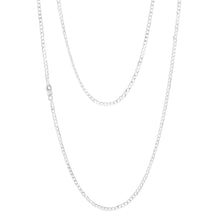 Load image into Gallery viewer, Sterling Silver Beveled 60 Gauge Curb 55cm Chain