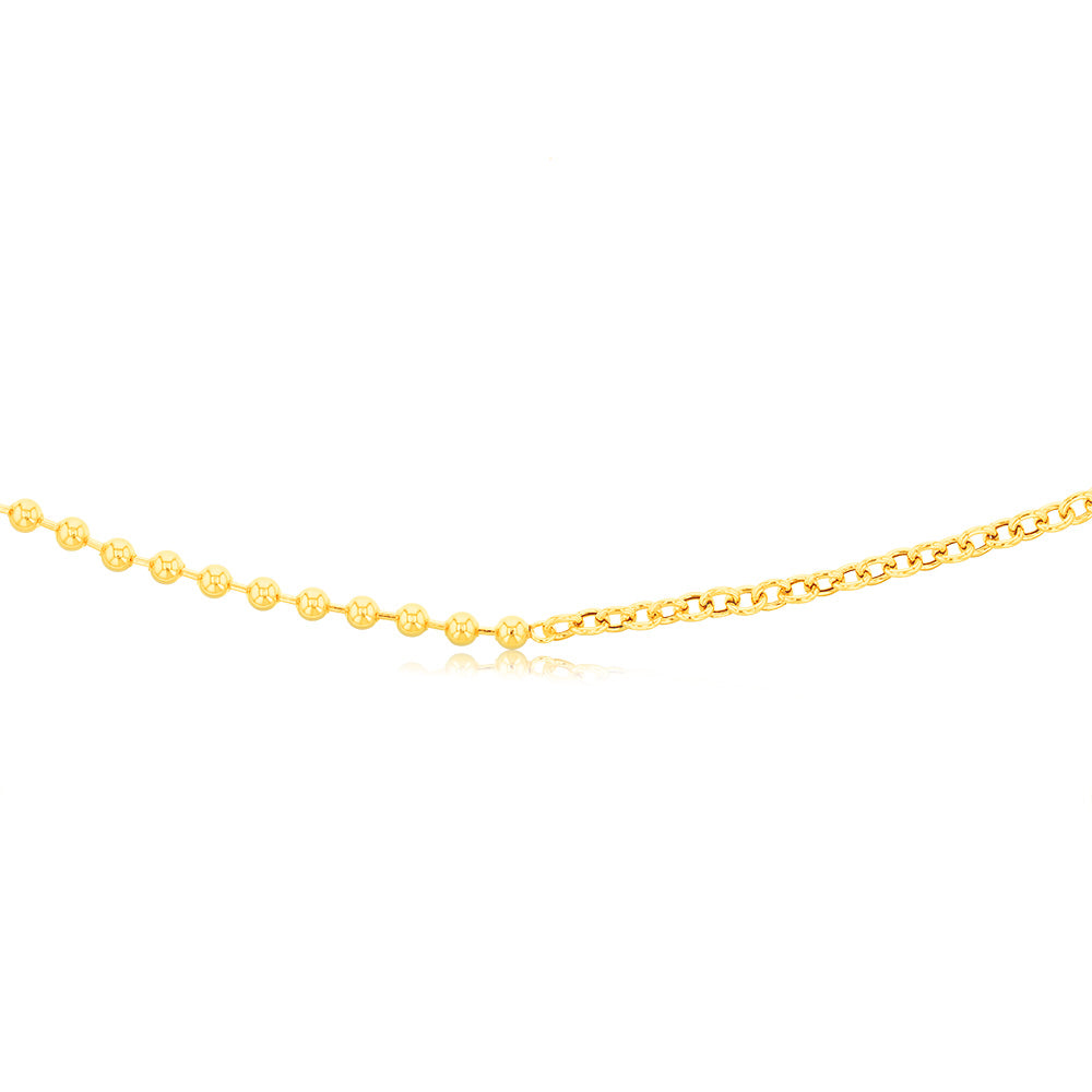 Sterling Silver Gold Plated 45cm Ball Chain