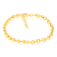 Load image into Gallery viewer, Sterling Silver Gold Plated 17+3cm Ball Bracelet