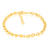 Sterling Silver Gold Plated 17+3cm Ball Bracelet