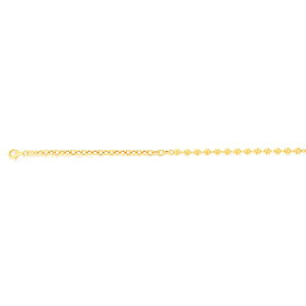 Sterling Silver Gold Plated 17+3cm Ball Bracelet