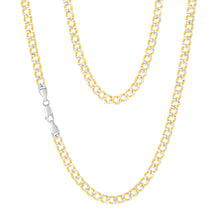 Load image into Gallery viewer, Sterling Silver Gold Plated Curb 150Gauge 50cm Chain