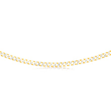 Load image into Gallery viewer, Sterling Silver Gold Plated Curb 150Gauge 50cm Chain