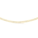 Sterling Silver Gold Plated Curb 150Gauge 50cm Chain