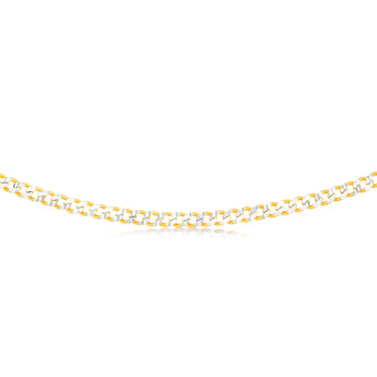 Sterling Silver Gold Plated Curb 150Gauge 50cm Chain