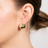 Sterling Silver Gold Plated Polished Ball Stud Earrings