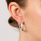 Sterling Silver Twisted Polished Triangle Hoop Earrings