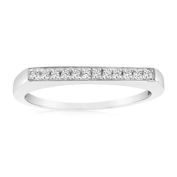 Sterling Silver Fancy Zirconia Channel Ring