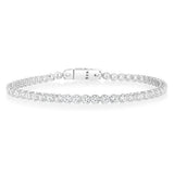 Sterling Silver White Zirconia 19cm Tennis Bracelet