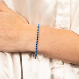 Sterling Silver Ink Blue Zirconia 19cm Tennis Bracelet
