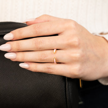Sterling Silver Pink Enamel Open Ring