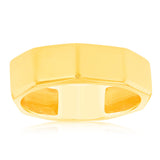 Sterling Silver Gold Plated Polished 6mm Geometric Shape Ring