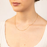 Sterling Silver Gold Plated Diamond Cut Fancy 42+4.5cm Chain