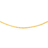 Sterling Silver Gold Plated Diamond Cut Square Snake 45cm Chain