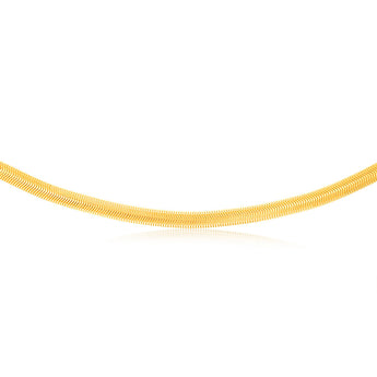 Sterling Silver Gold Plated Oval Snake 45cm Chain