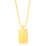 Sterling Silver Gold Plated Dog Tag Pendant On 48cm Chain