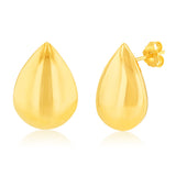 Sterling Silver Gold Plated Polished Tear Drop Stud Earrings