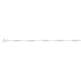 Sterling Silver Polished Silver Beads 19cm Bracelet