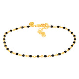 Sterling Silver Gold Plated Black Enamel Fancy 17+3cm Bracelet