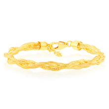 Load image into Gallery viewer, Sterling Silver Gold Plated Fancy Memory Omega 17+2cm Bracelet