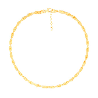Sterling Silver Gold Plated Memory Omega 42+3cm Chain