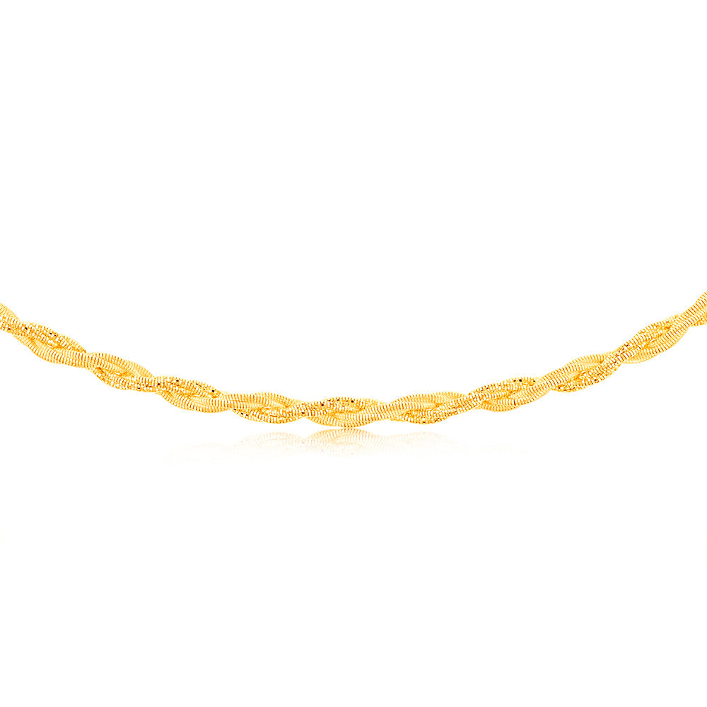Sterling Silver Gold Plated Memory Omega 42+3cm Chain